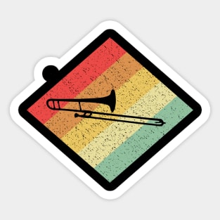 Retro Vintage 80s Trombone Gift For Trombone Players Sticker